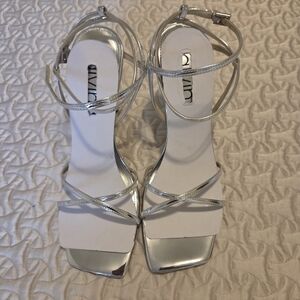 Calvin Klein Tegin Silver Strappy Heels